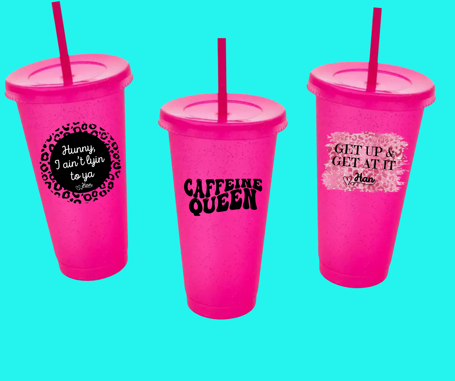 Han's merch-glitter tumbler