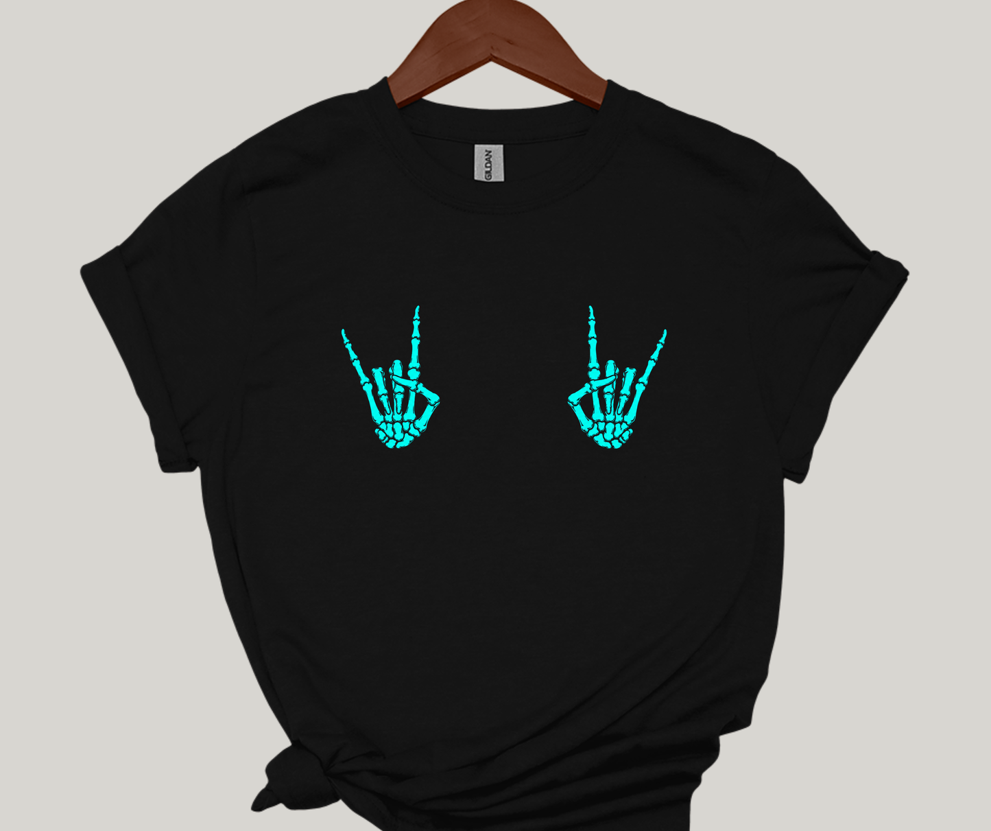 Sassy Server-Teal skeleton hands