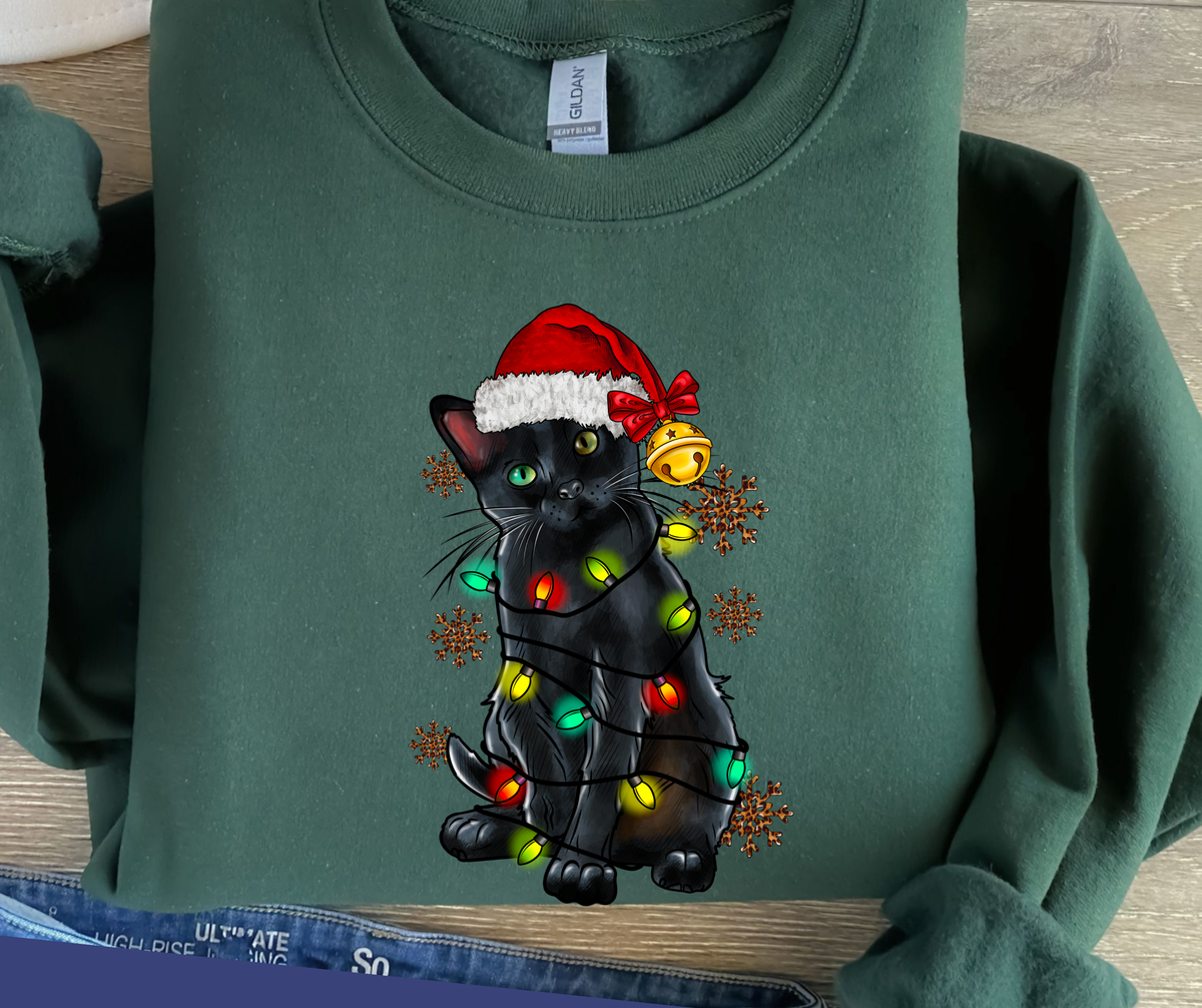Sassy Server-Black cat with lights