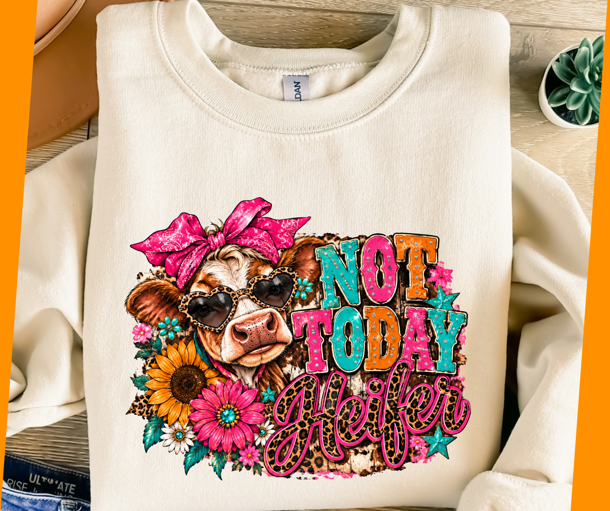Sassy Server-Not today heifer pink bow