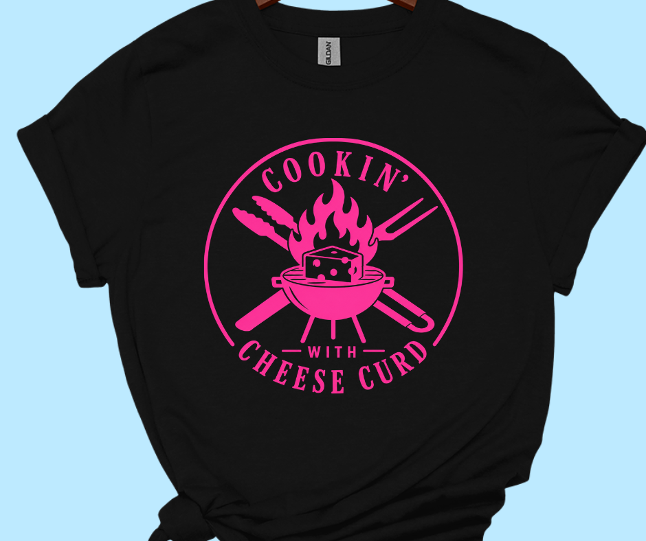Cookin' with Cheese Curd- pink logo