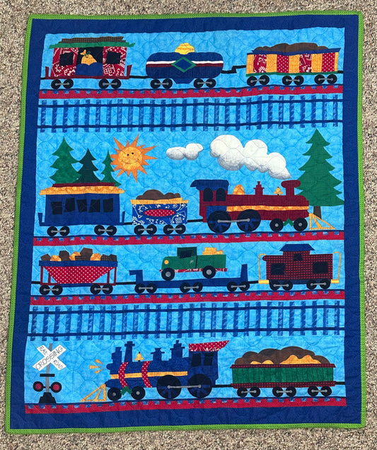 Mama's Quilt Shop-Baby Blanket- Train