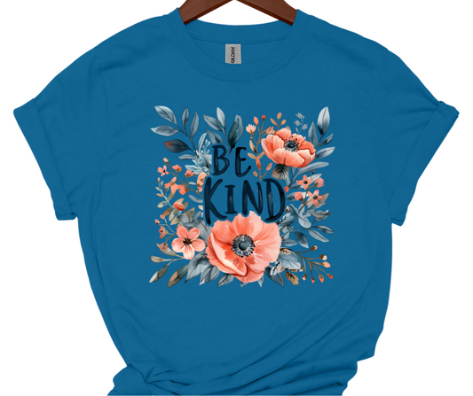 Be kind floral coral/teal