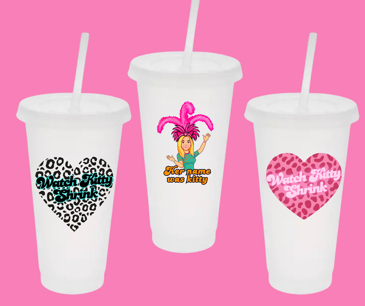 Watch Kitty Shrink-24 oz plastic tumblers
