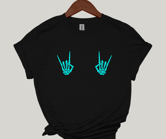 Sassy Server-Teal skeleton hands