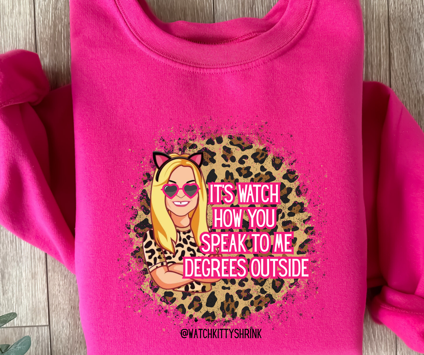 Watch Kitty shrink- it's watch how you speak