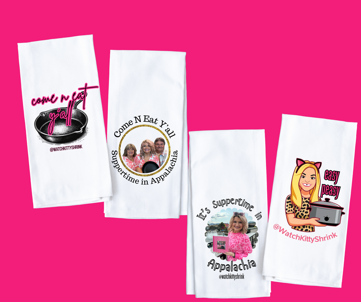 Watch Kitty Shrink- Tea towels