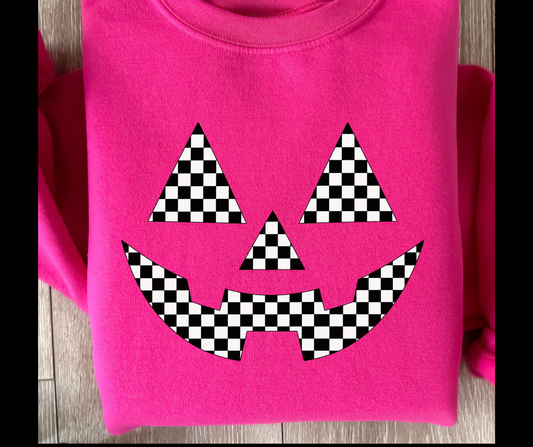 MBSC-pumpkin face checkered black/white