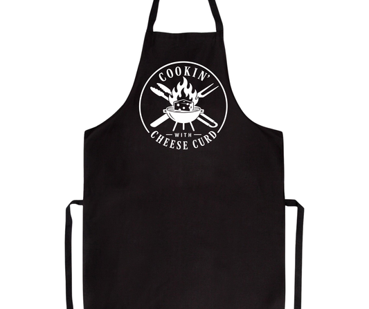 Cookin' with Cheese Curd- Apron logo