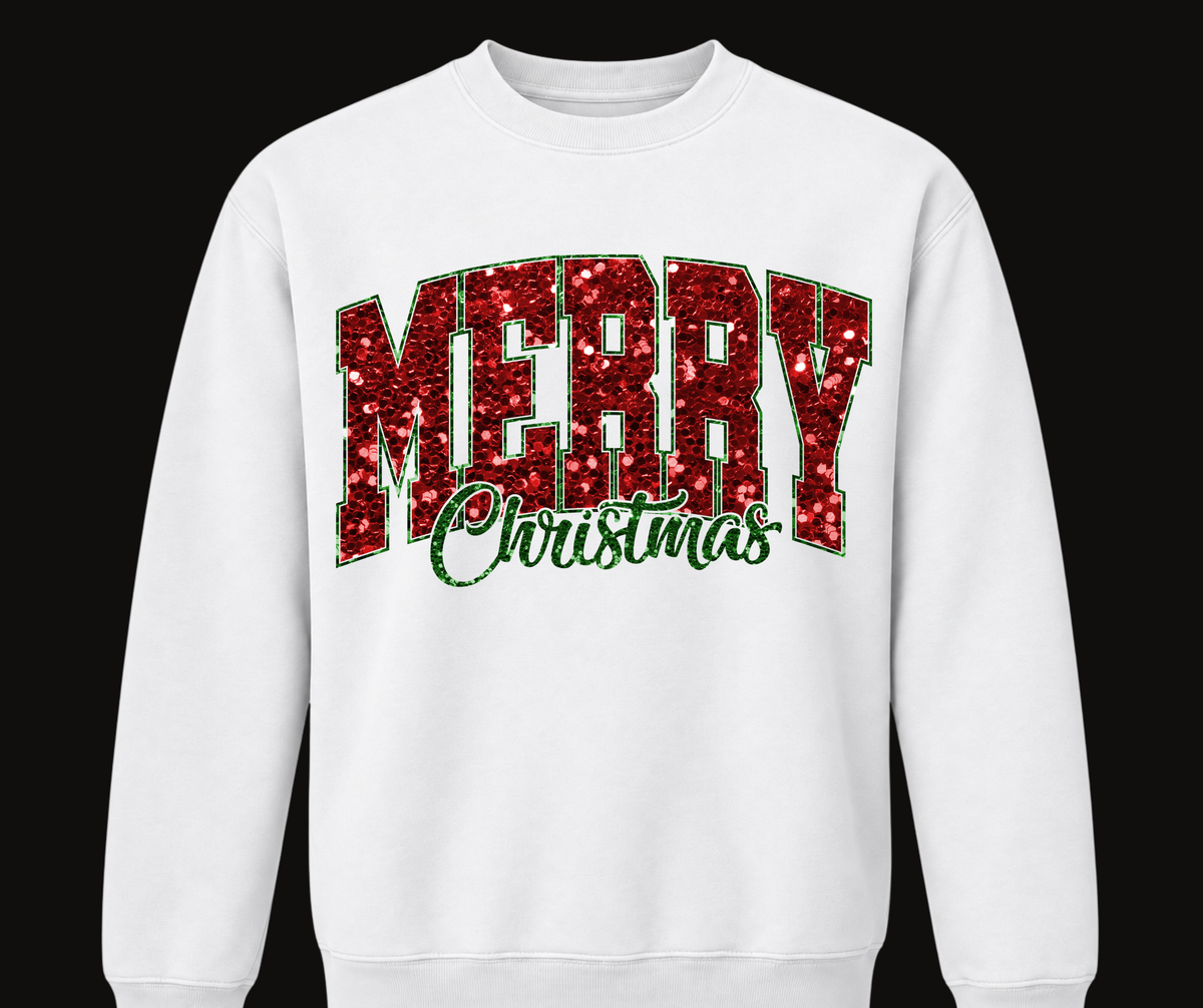 Sassy Server-Merry Christmas (faux sequin)